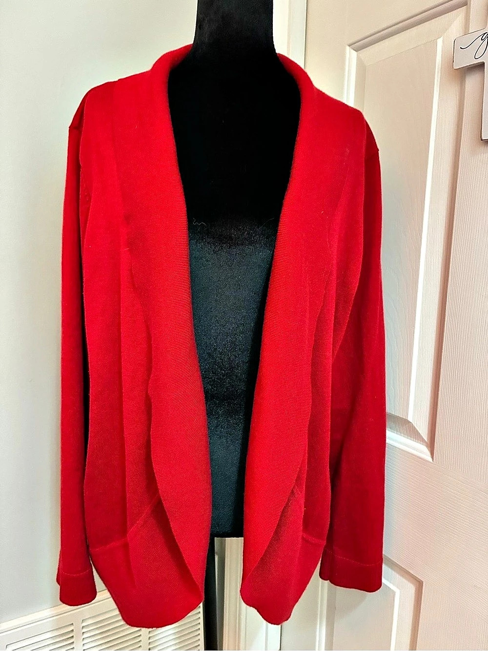 Verve Ami Red Open Front Cardigan XL Like New